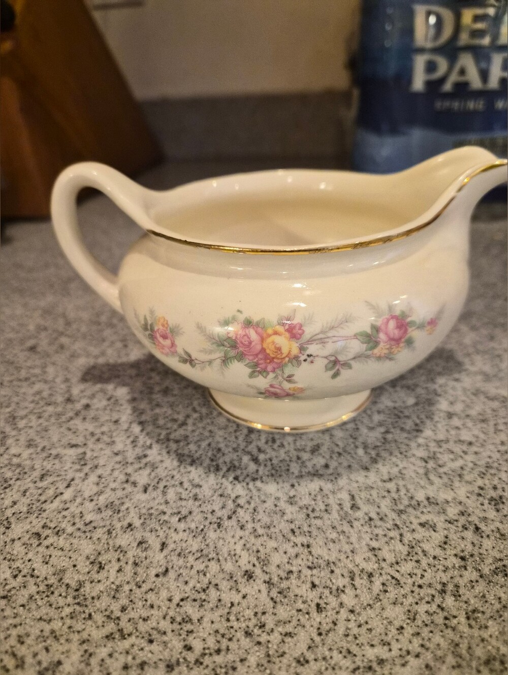 Vintage 1948 Homer Laughlin Eggshell Nautilus Floral Creamer Gold Trim